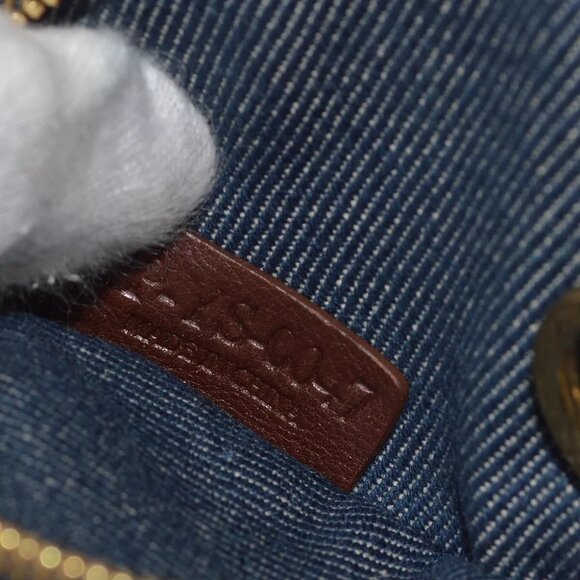 AUTHENTICITY GUARANTEED Celine Blue Denim Macadam Coin Purse Wallet PP- - Picture 6 of 7